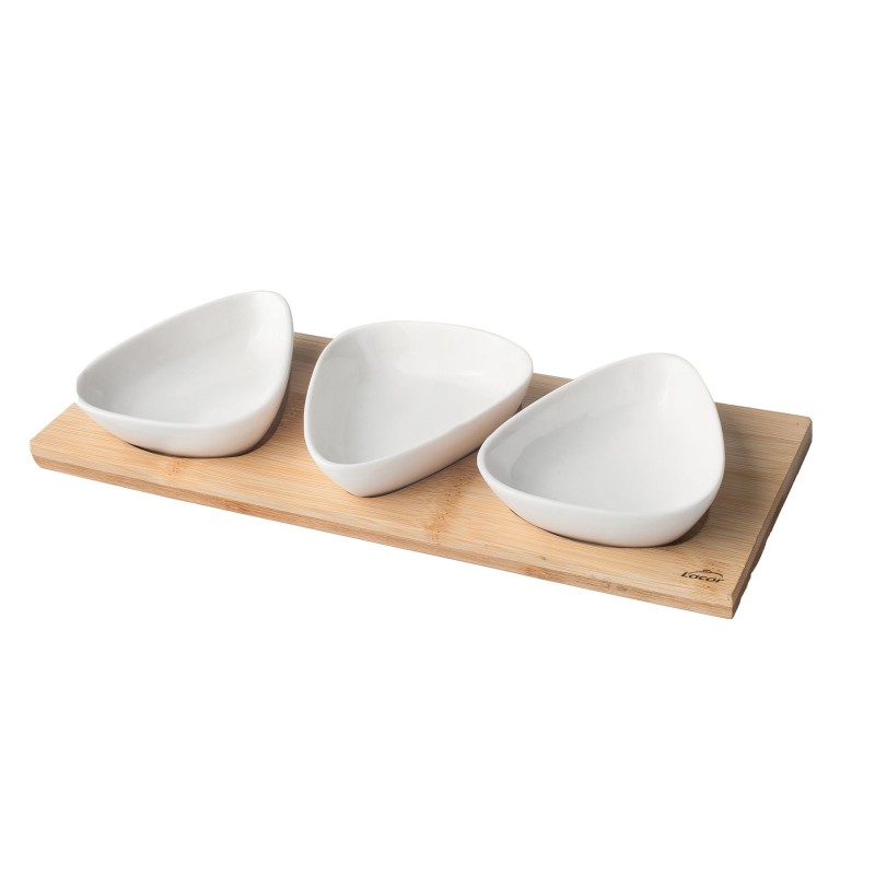 Plateau bois 3 bols porcelaine Achat/Vente au meilleur prix