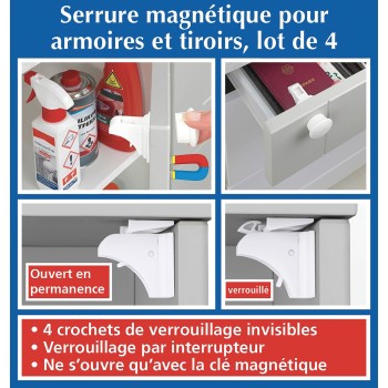 4 serrures magnétiques placard et tiroir Achat/Vente au meilleur prix