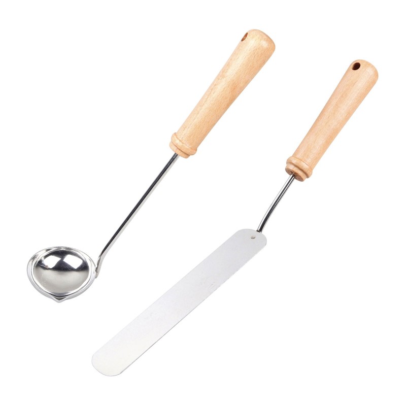 Louchette et spatule inox et hêtre Achat/Vente au meilleur prix